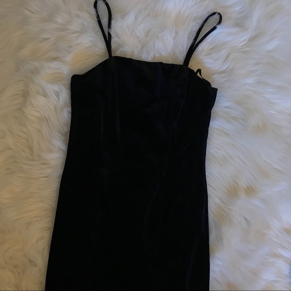 black velvet cami dress
